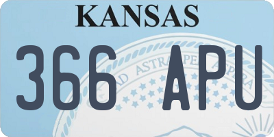 KS license plate 366APU