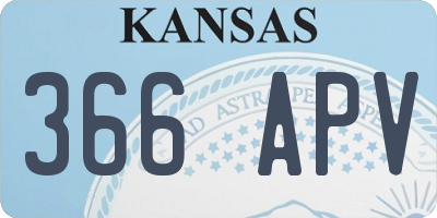KS license plate 366APV