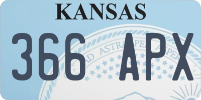 KS license plate 366APX