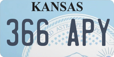KS license plate 366APY