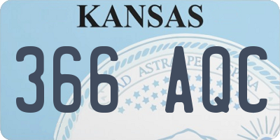 KS license plate 366AQC