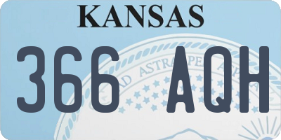 KS license plate 366AQH