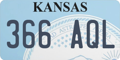 KS license plate 366AQL