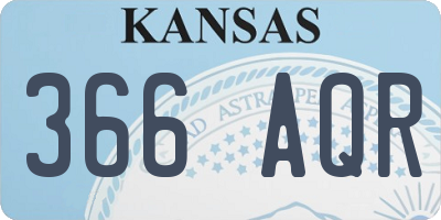 KS license plate 366AQR