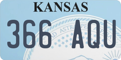 KS license plate 366AQU