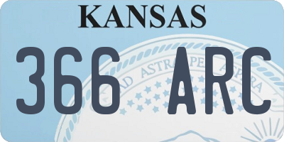KS license plate 366ARC