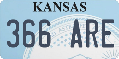 KS license plate 366ARE