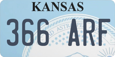 KS license plate 366ARF