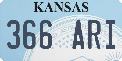 KS license plate 366ARI