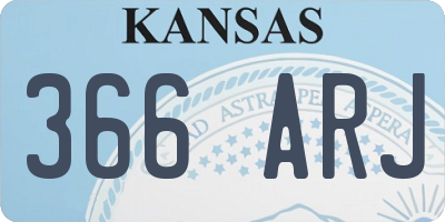 KS license plate 366ARJ