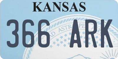 KS license plate 366ARK