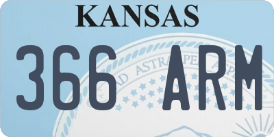 KS license plate 366ARM