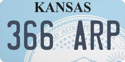 KS license plate 366ARP