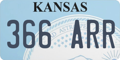 KS license plate 366ARR