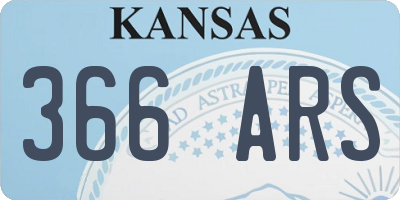KS license plate 366ARS