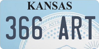 KS license plate 366ART