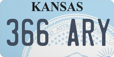 KS license plate 366ARY