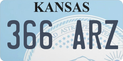 KS license plate 366ARZ