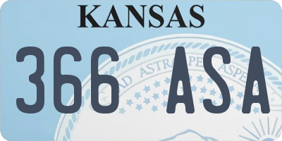 KS license plate 366ASA
