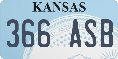 KS license plate 366ASB