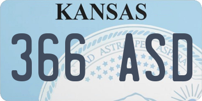 KS license plate 366ASD