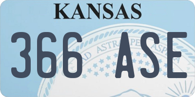 KS license plate 366ASE