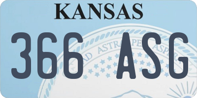 KS license plate 366ASG