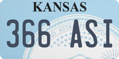 KS license plate 366ASI