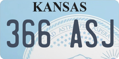KS license plate 366ASJ