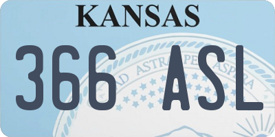 KS license plate 366ASL