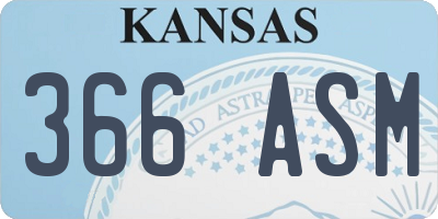 KS license plate 366ASM