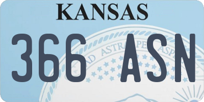 KS license plate 366ASN