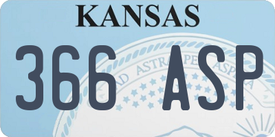 KS license plate 366ASP