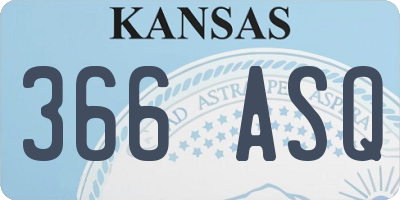 KS license plate 366ASQ