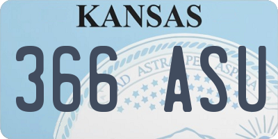 KS license plate 366ASU