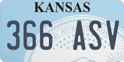 KS license plate 366ASV