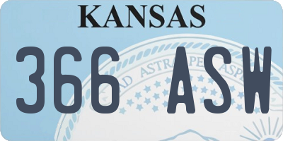 KS license plate 366ASW