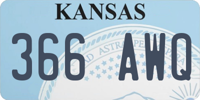 KS license plate 366AWQ