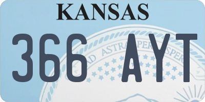 KS license plate 366AYT