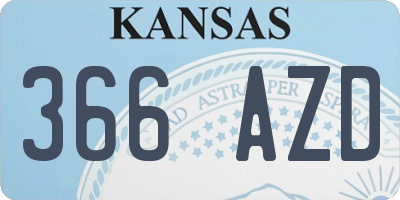 KS license plate 366AZD