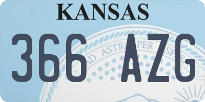 KS license plate 366AZG