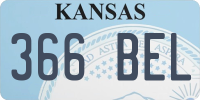 KS license plate 366BEL