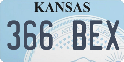 KS license plate 366BEX