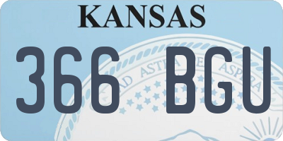 KS license plate 366BGU