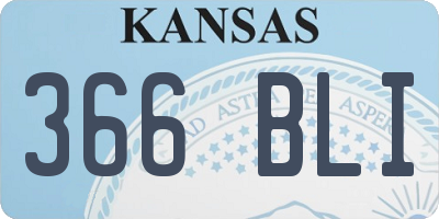 KS license plate 366BLI