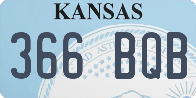 KS license plate 366BQB