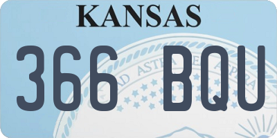 KS license plate 366BQU