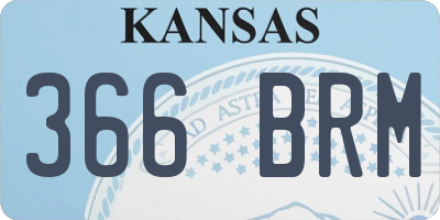 KS license plate 366BRM