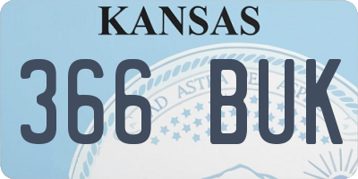KS license plate 366BUK