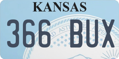 KS license plate 366BUX